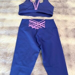 Fabletics Blue and Pink Activewear Set